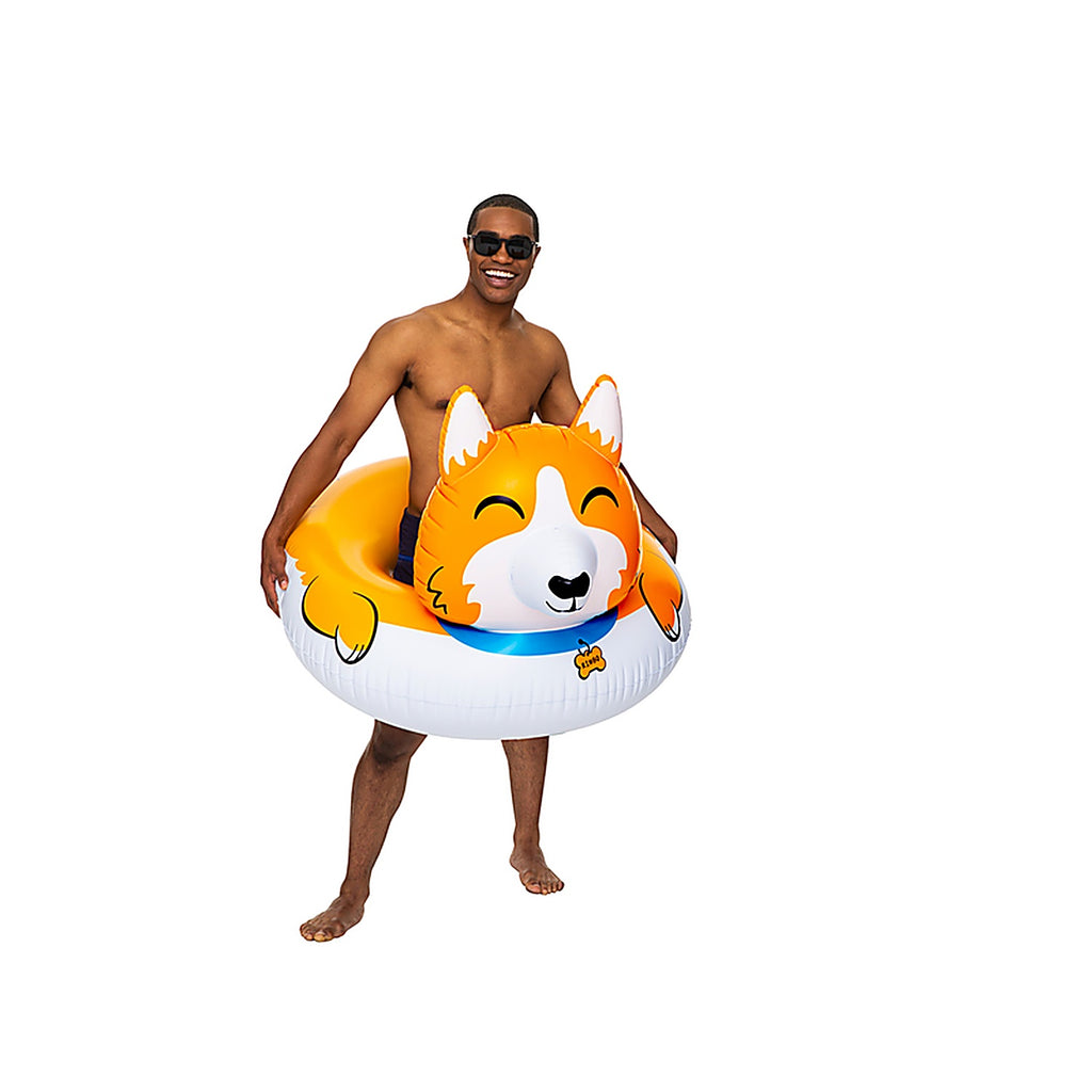 Bigmouth - BMPF-0085 - Orange/White Vinyl Inflatable Corgi Pool Float