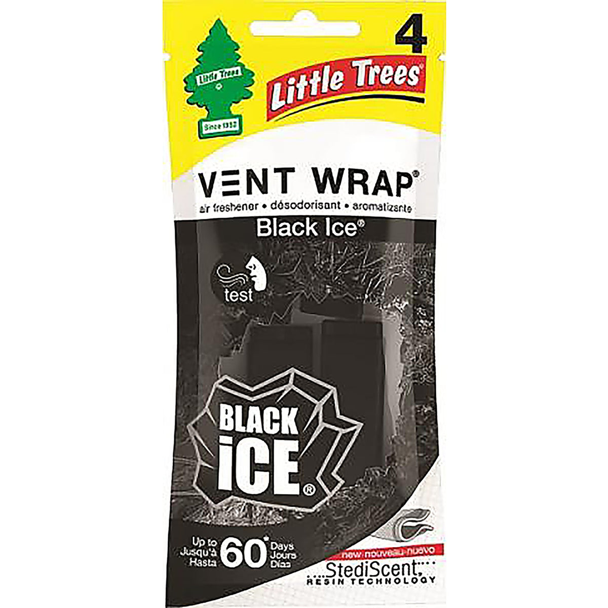 Little Trees CTK-52731-24 Vent Wrap Black Ice Scent Car Air Freshener 4/Pack