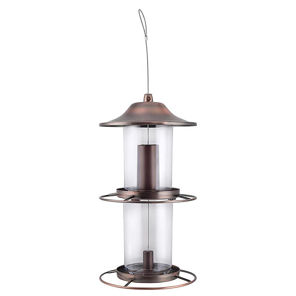 Perky-Pet 325C Wild Bird 4.5 lb. Copper Panorama Bird Feeder 2 ports