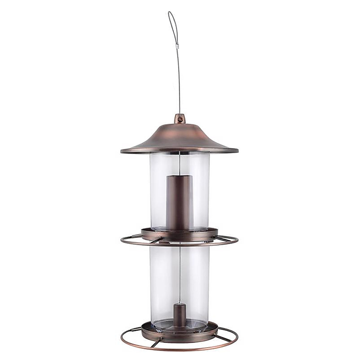 Perky-Pet 325C Wild Bird 4.5 lb. Copper Panorama Bird Feeder 2 ports