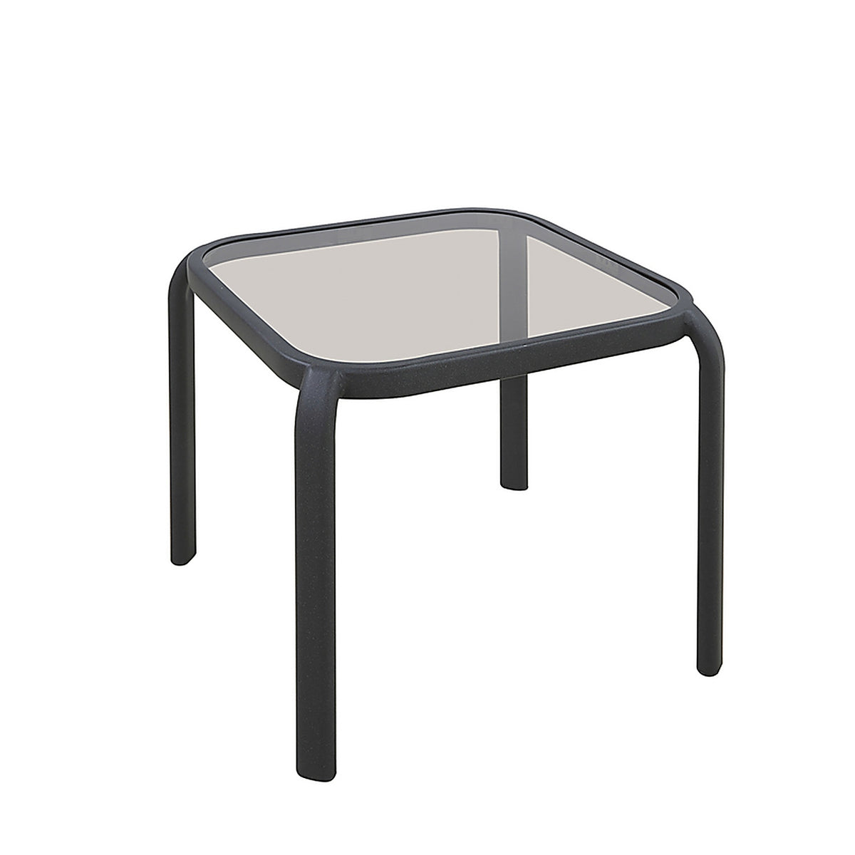 Living Accents - TGS16DK - Roscoe Black Square Glass Slat Top Side Table