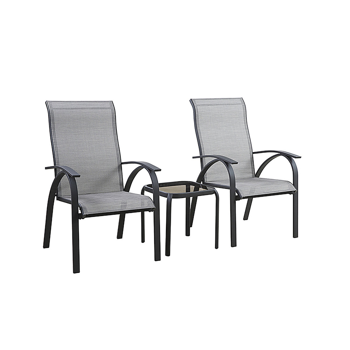 Living Accents - TGS16DK - Roscoe Black Square Glass Slat Top Side Table