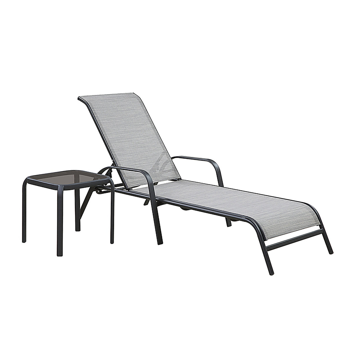 Living Accents - TGS16DK - Roscoe Black Square Glass Slat Top Side Table