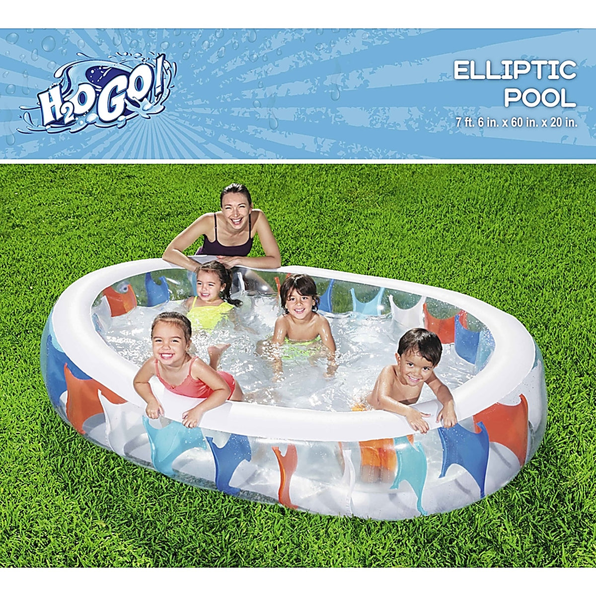 Bestway 54066E H2OGO 141 gal Rectangular Inflatable Pool 60 in. H X 20 in. W X 7.5 in. L