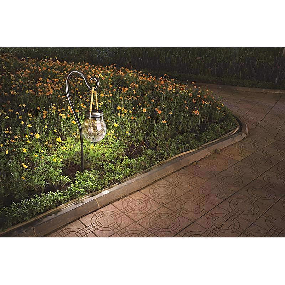 Feit Electric GLOBE5/SOL/LED 5 in. Solar Power Glass Crackle Jar w/Fairy Lights Bronze