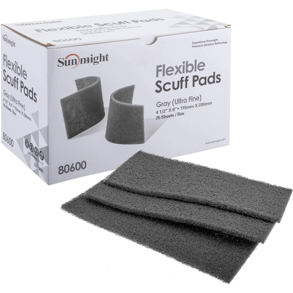 Sunmight 80600 4.5in. x 9in. FLEX SCUFF PADS GRAY BOX/25