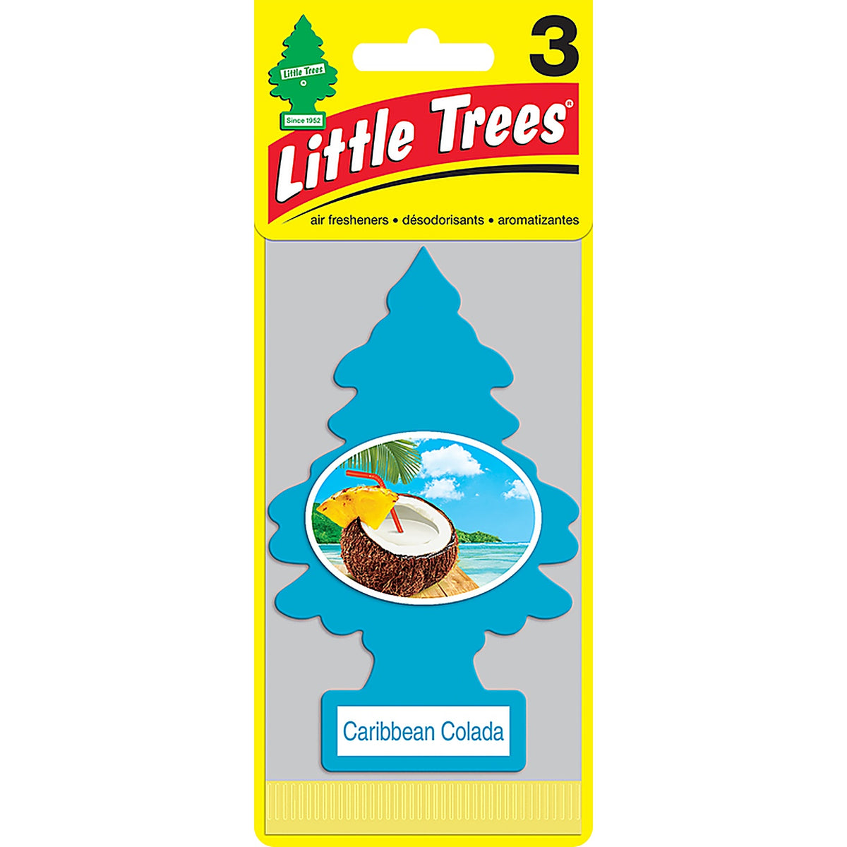 Little Trees U3S-32024 Caribbean Colada Scent Car Air Freshener Solid