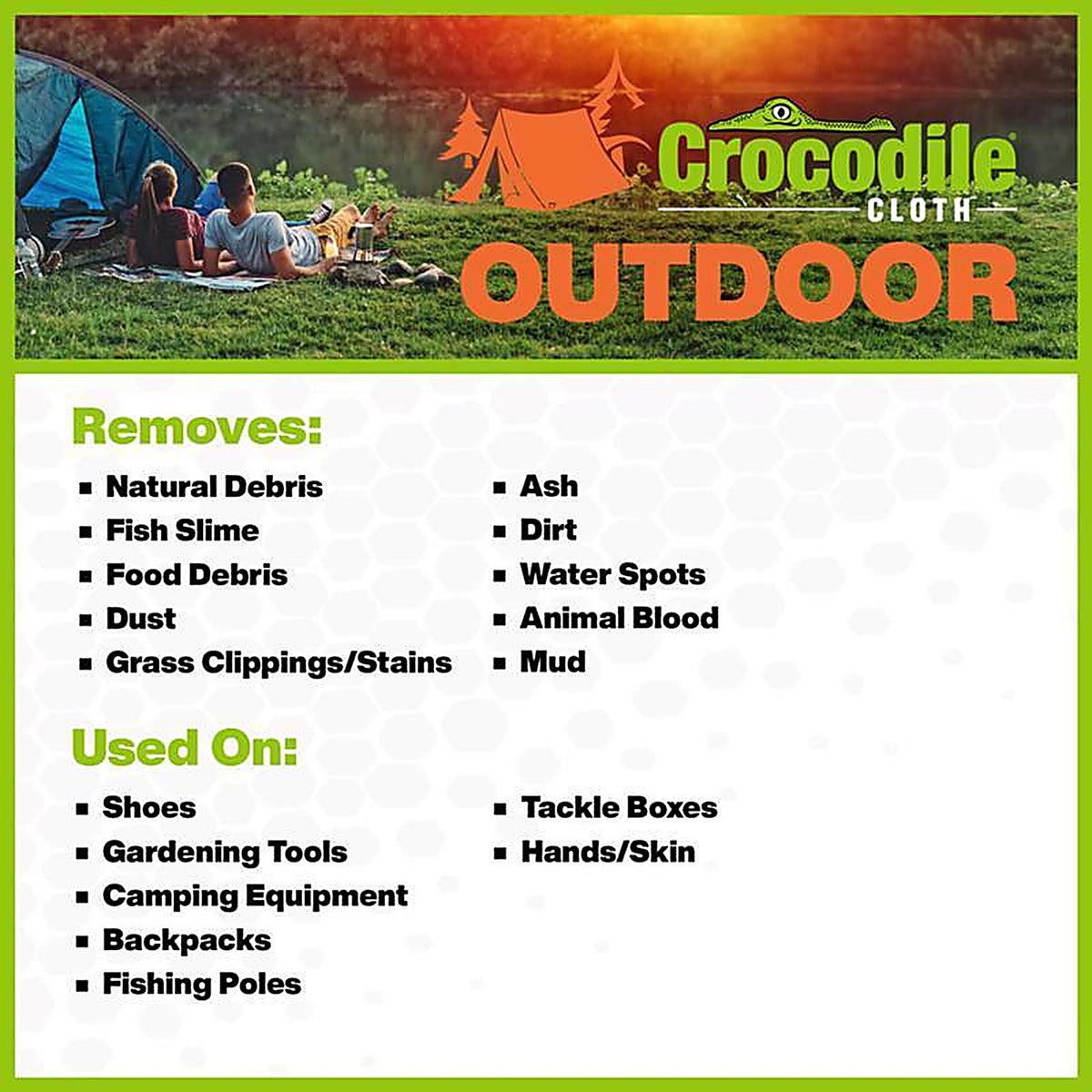 Crocodile Cloth - 6610 - Outdoor White Cloth 10 In. W X 15 In. L 80 Wipes