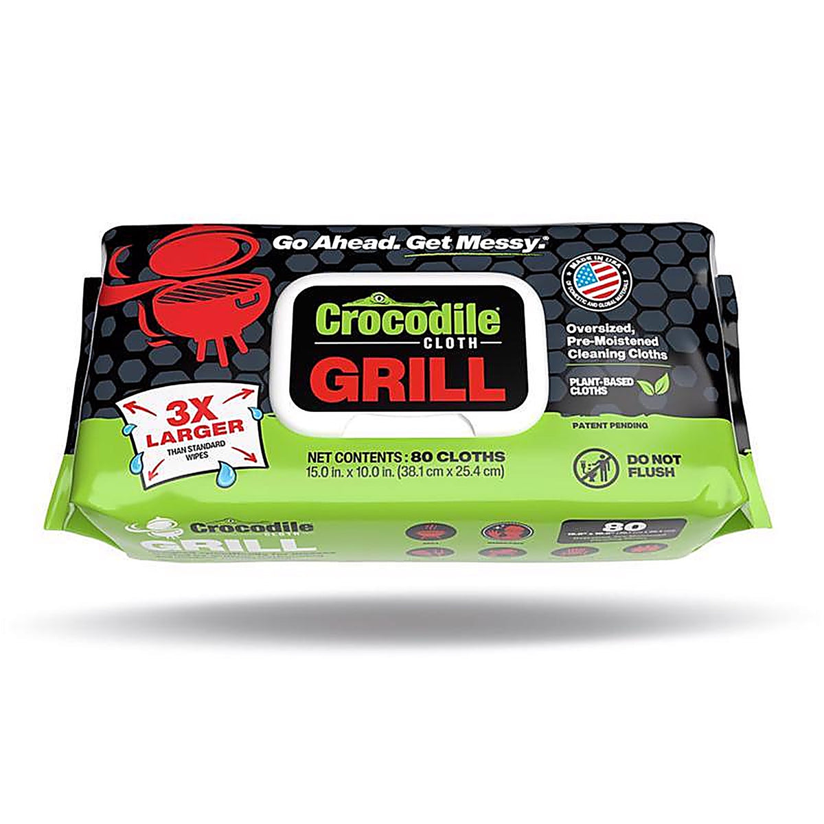 Crocodile Cloth - 6600 - Grill Wipes 80 Wipes 3.5 In. H X 15 In. L X 10 In. W 1 Pack