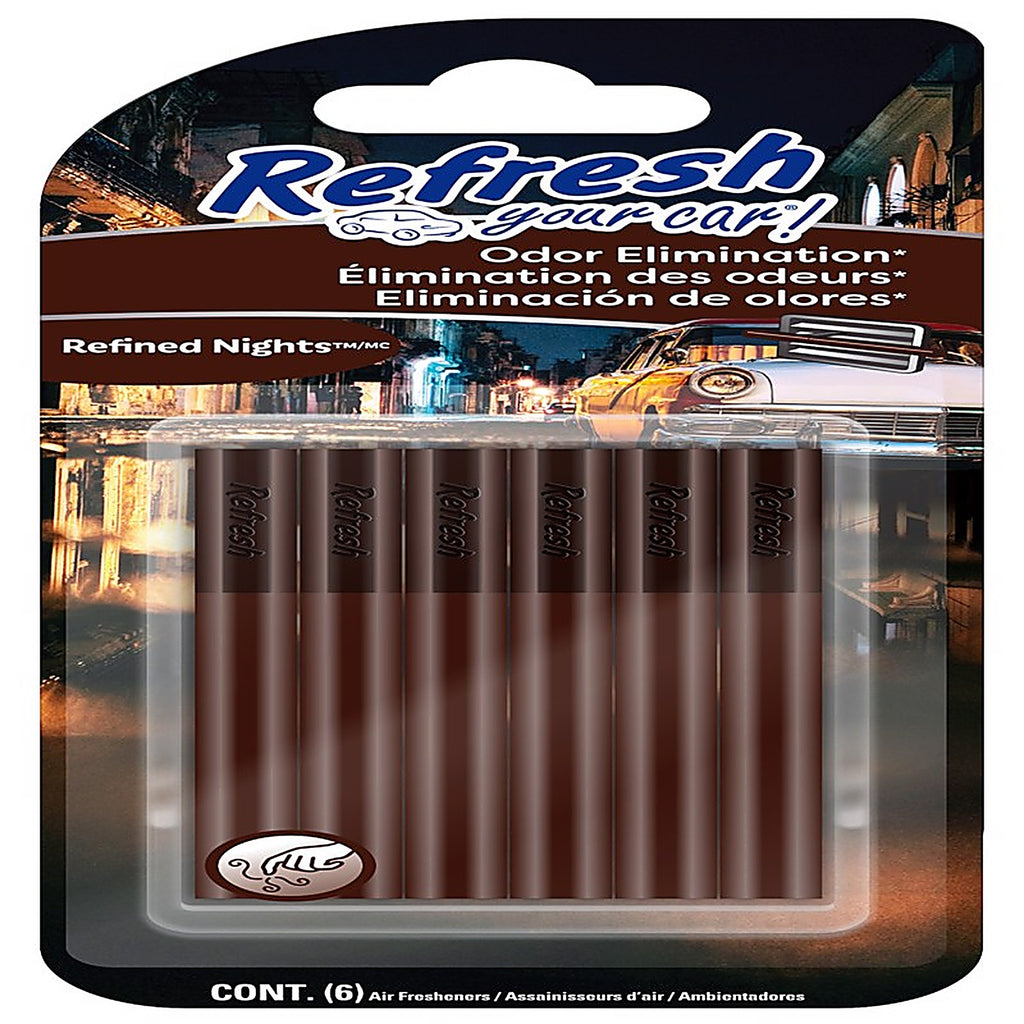 Refresh Your Car! RHZ255-6AME Refined Nights Scent Car Vent Clip Solid 6