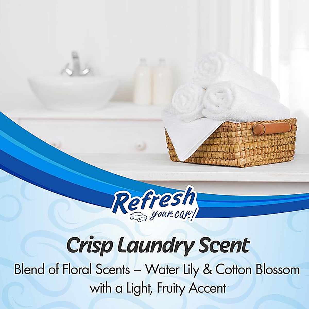 Refresh Your Car! RMD276-6AME Crisp Laundry Scent Mini Car Diffuser 0.1 oz Liquid 2