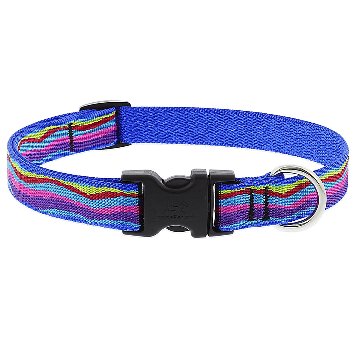 Lupine 68802 Original Designs Multicolored Ripple Creek Nylon Dog Adjustable Collar Medium
