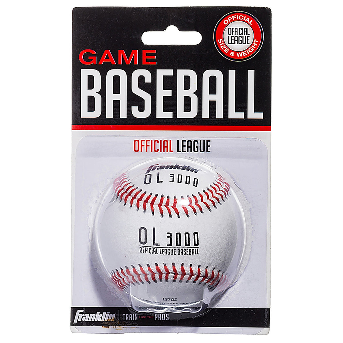 Franklin 1570 Official League White Leather Baseball 9 in. 1 pk