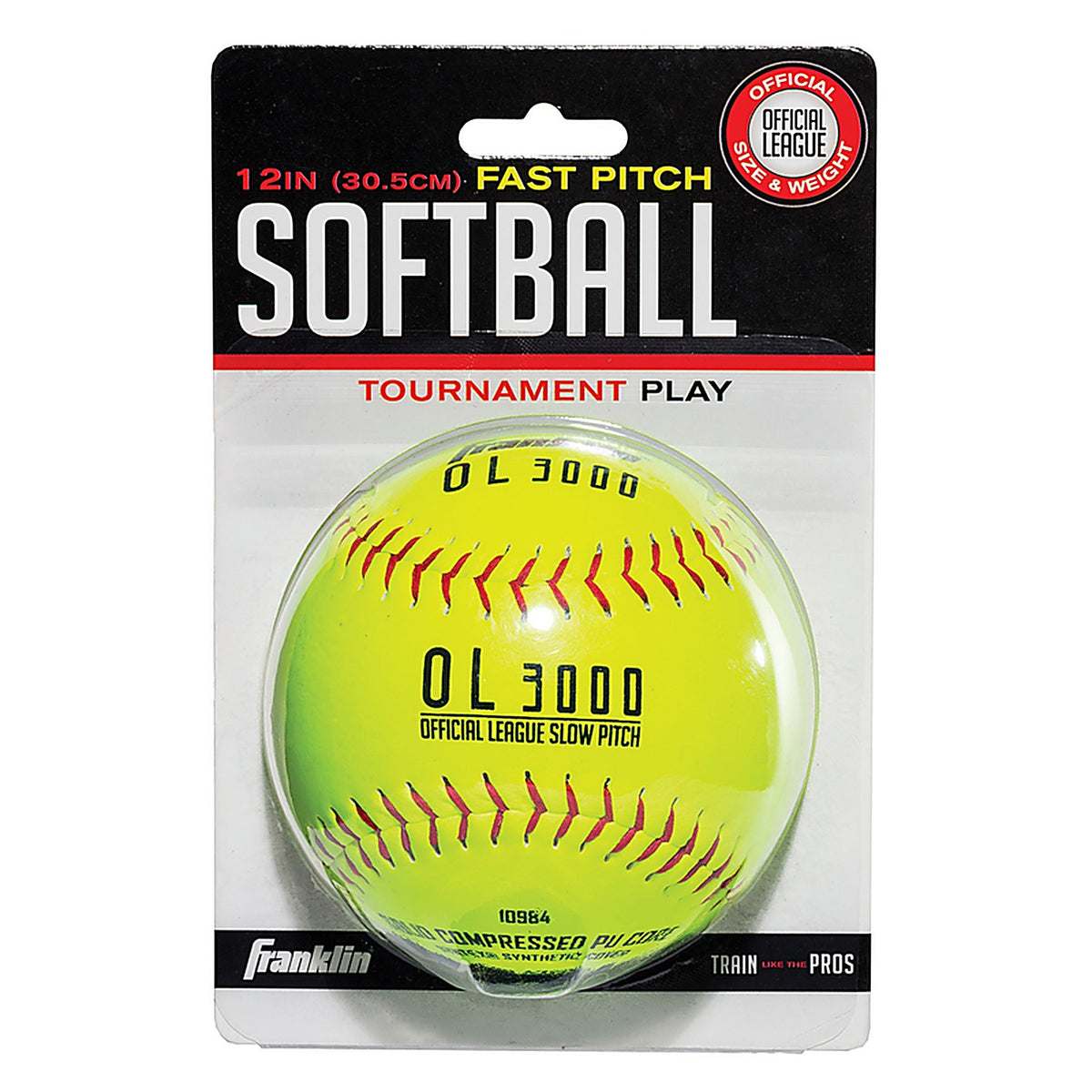 Franklin 10984 Fast Pitch Yellow Synthetic Softballs 12 in. 1 pk
