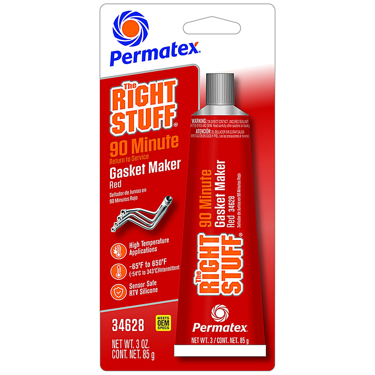 Permatex 34628 The Right Stuff Type-1 High Temperature Gasket Maker 3 oz 1 pk