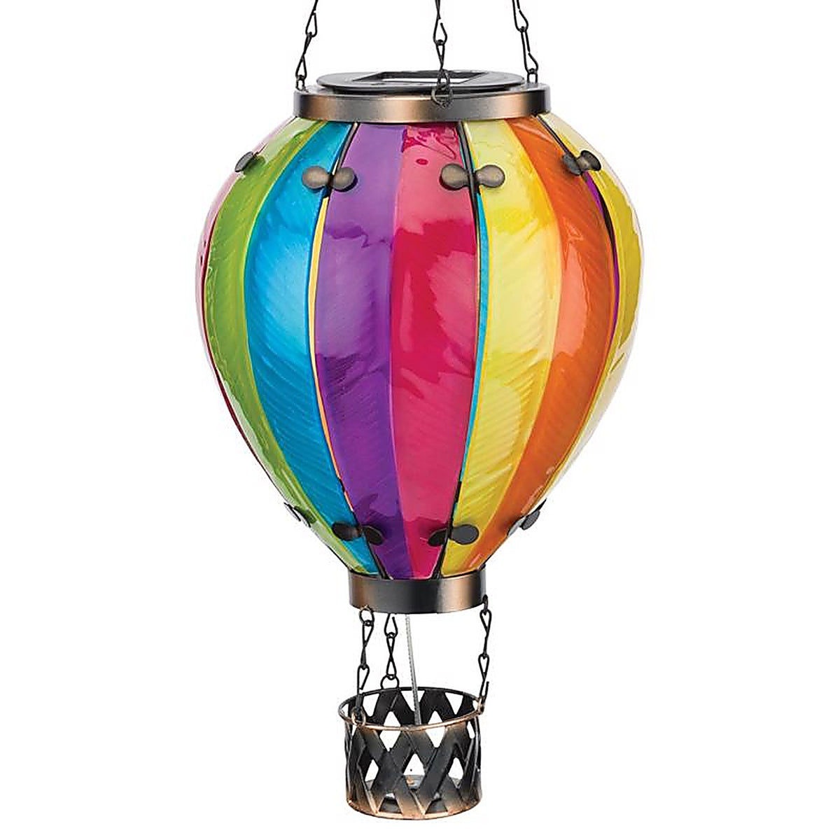Regal Art & Gift 12763 Multicolored Glass/Metal 23.5 in. H Balloon Rainbow Lantern