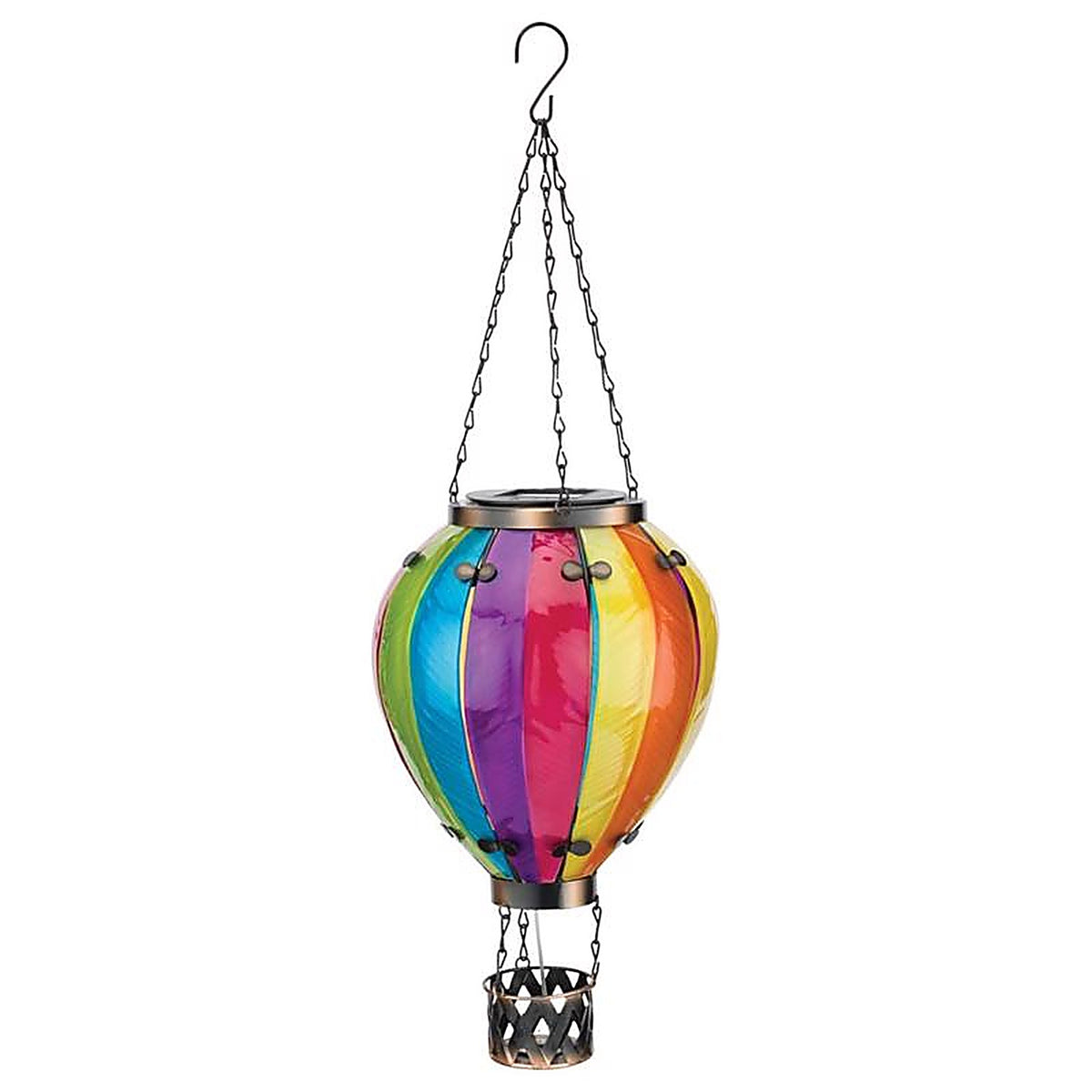 Regal Art & Gift 12763 Multicolored Glass/Metal 23.5 in. H Balloon Rainbow Lantern