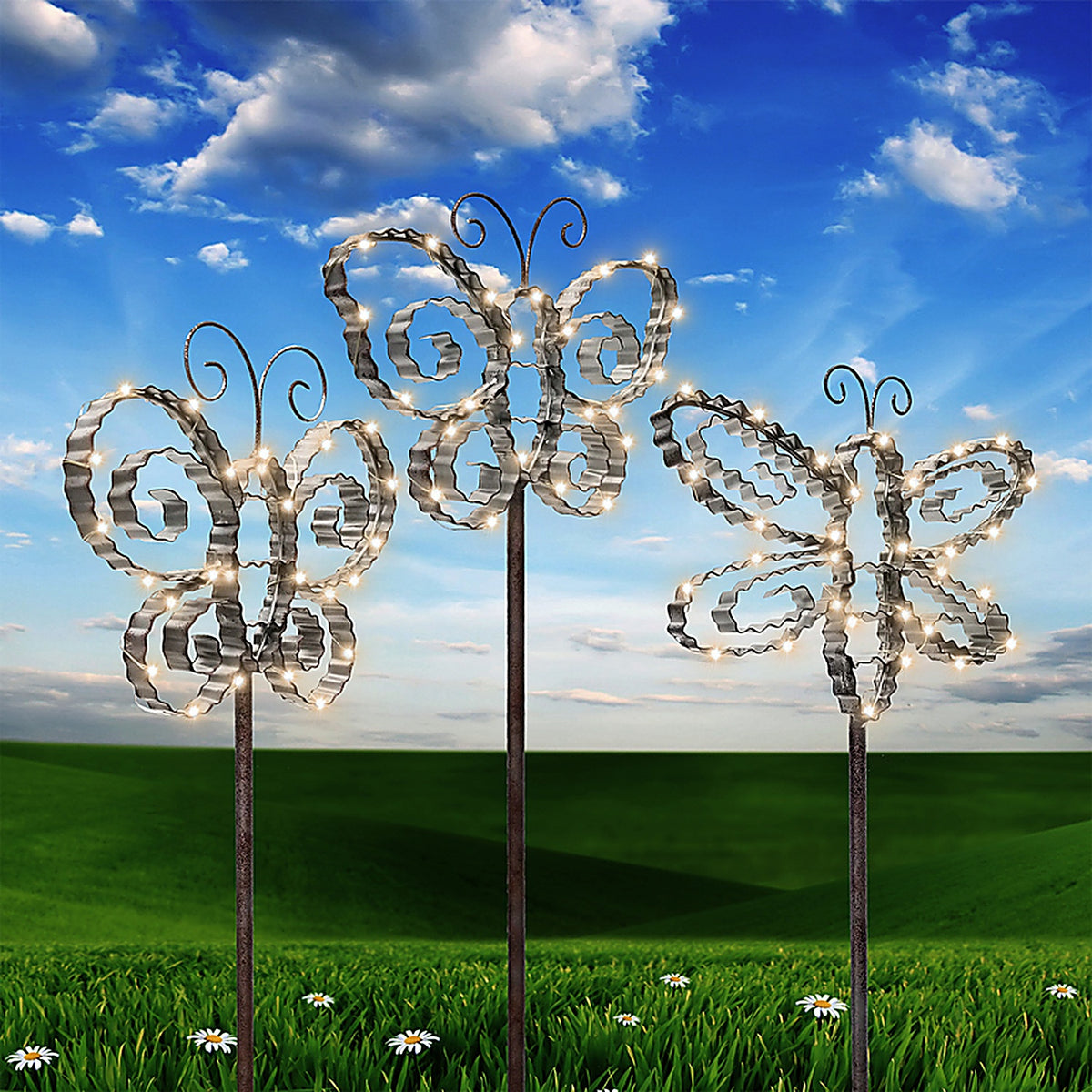 Alpine SLL2292A Assorted Metal 34 in. H Outdoor Garden Stake
