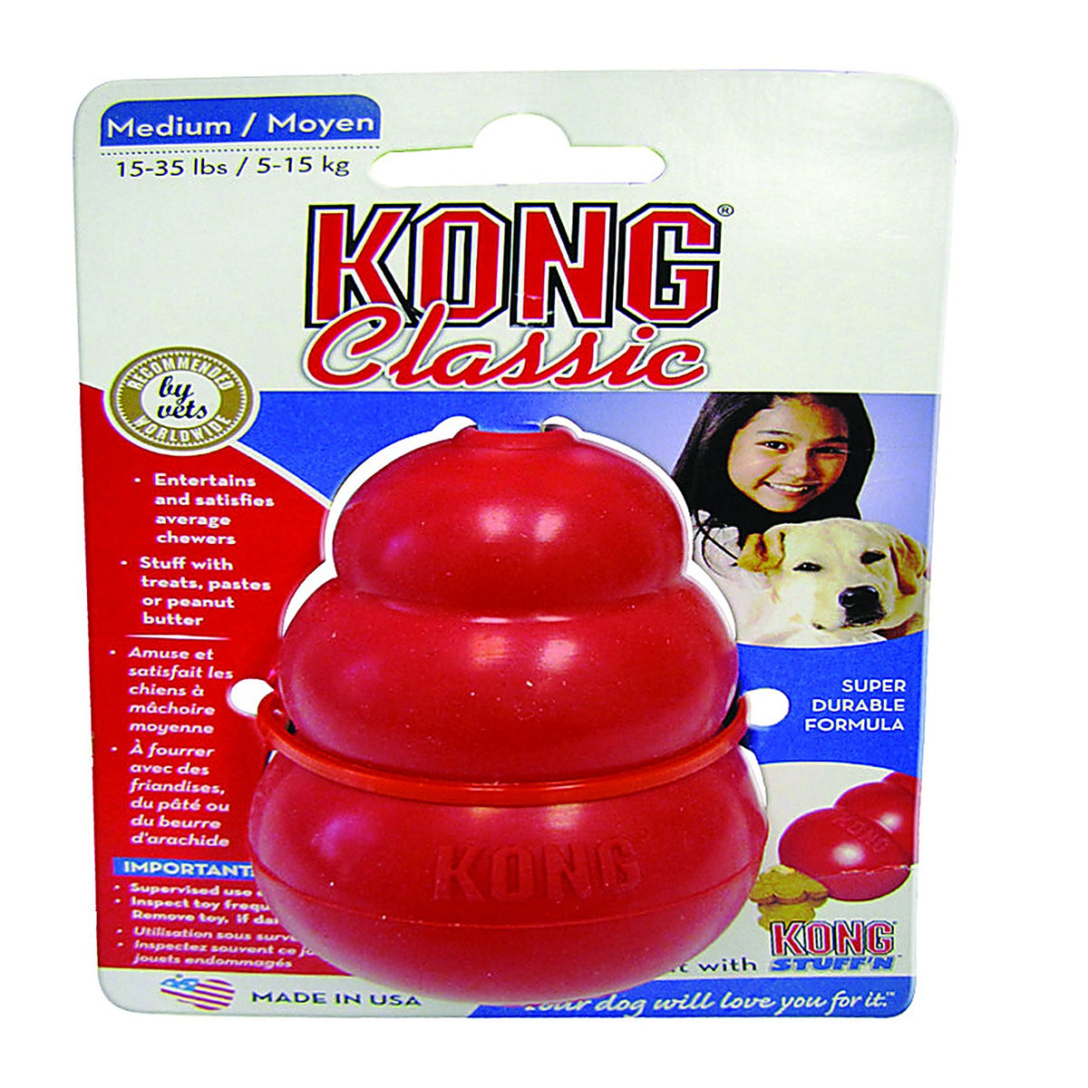 Kong - KO-T2 - Red Rubber Dog Toy Medium 1 Pack