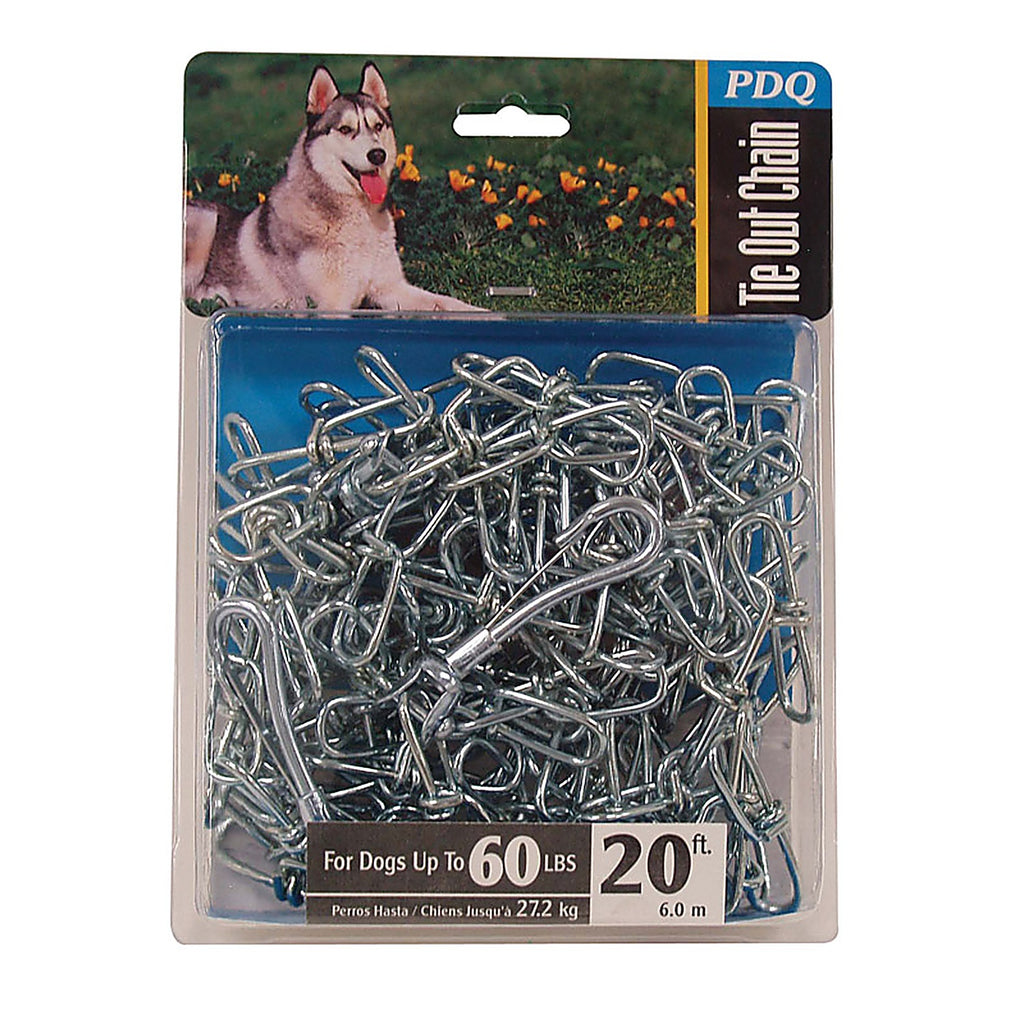 Boss Pet 43720 PDQ Silver Steel Dog Tie Out Chain Large