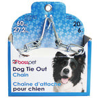 Boss Pet 43720 PDQ Silver Steel Dog Tie Out Chain Large