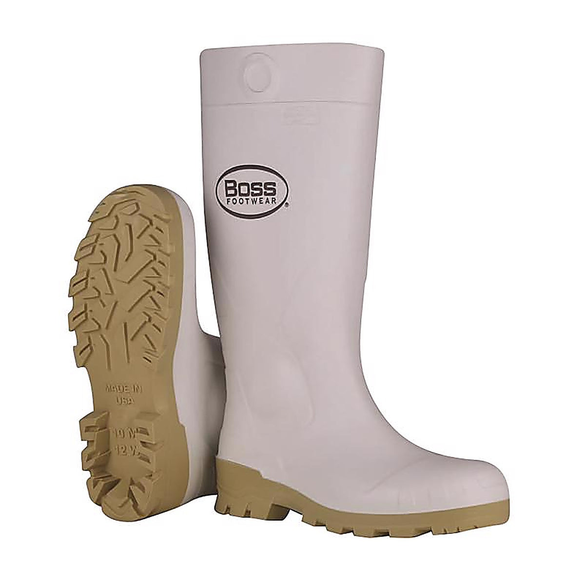 Boss - B380-9005/10 - Unisex PVC Plain Boots White 10 Us Waterproof 1 Pair 16 In.