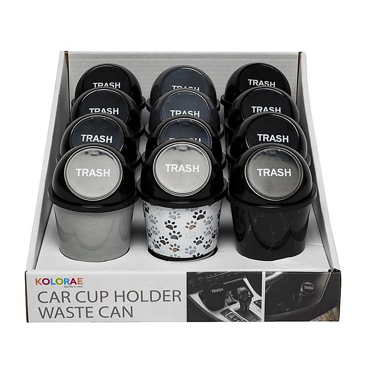 Kolorae - KOL-03361-ASBLU - Assorted Car Cup Holder Waste Can 1 Pack