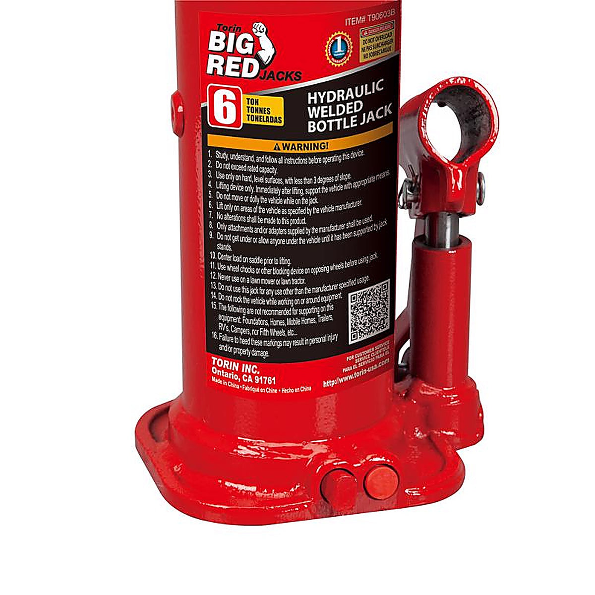 Torin - T90603B - Big Red Hydraulic 12000 Lb Automotive Bottle Jack