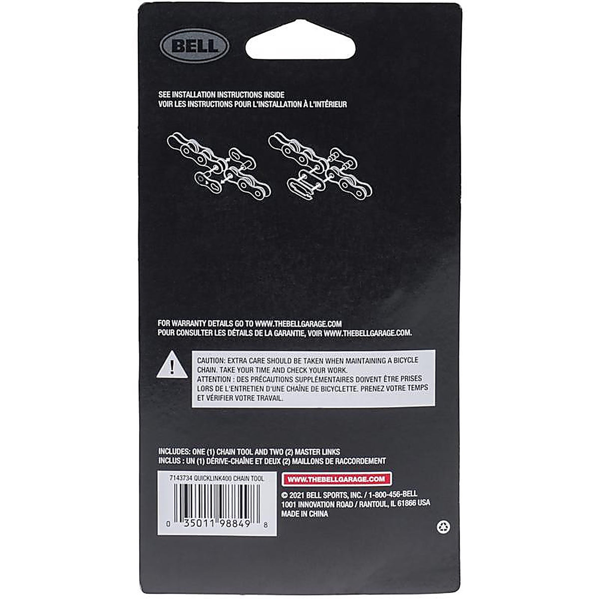 Bell Sports 7143734 Quicklink Steel Chain Repair Kit Black