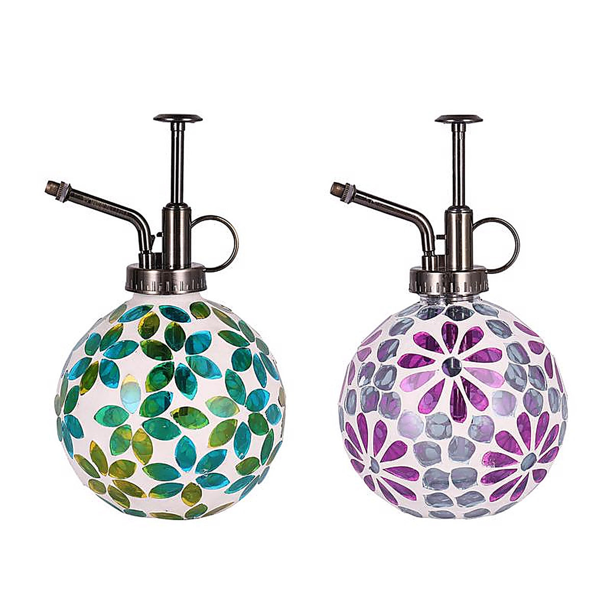MeadowCreek - ZAC84G3482B - Assorted Glass 6.5 In. H Mosaic Plant Mister Self-Watering Globe