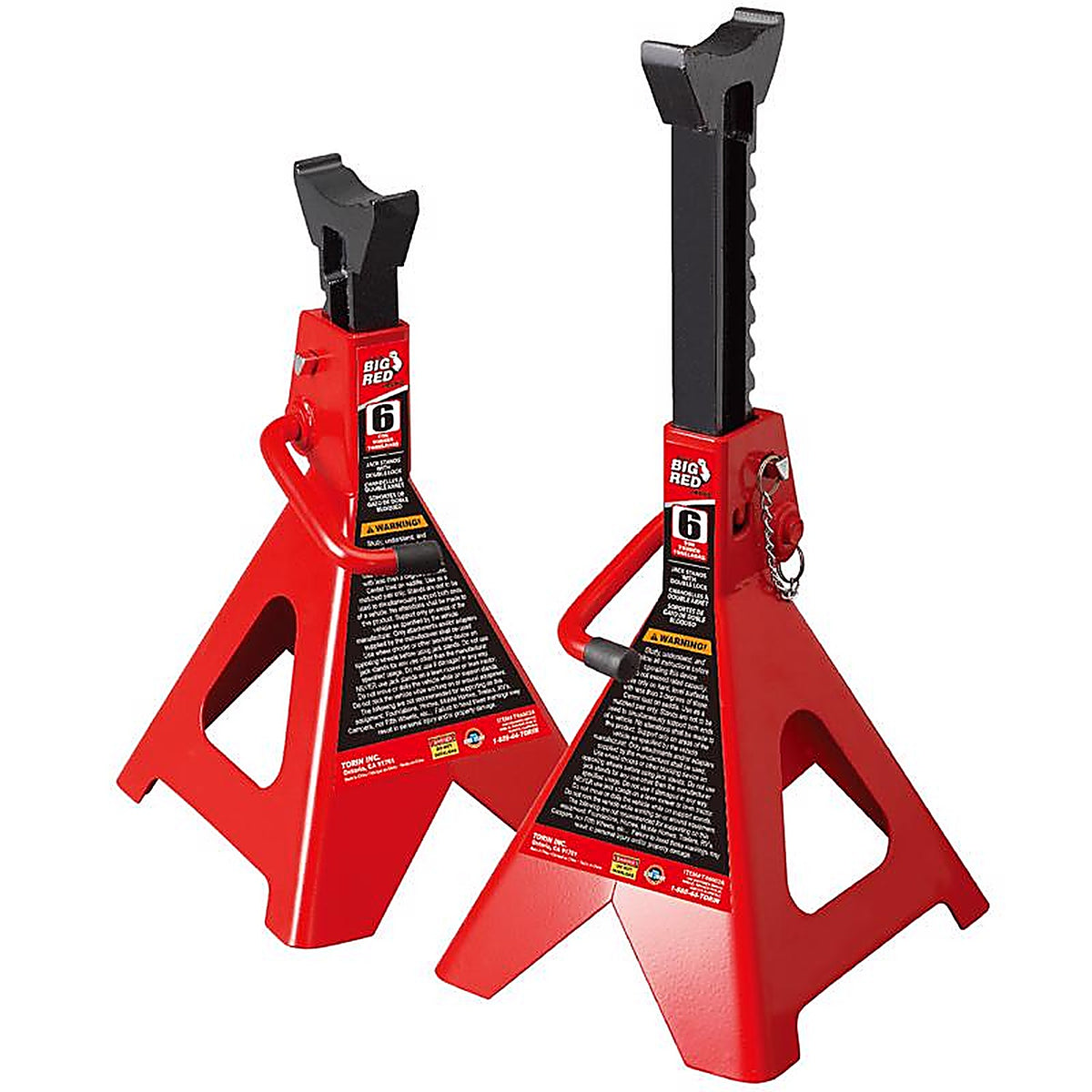 Torin - T46002A - Big Red Manual 6 Ton Double Lock Jack Stands