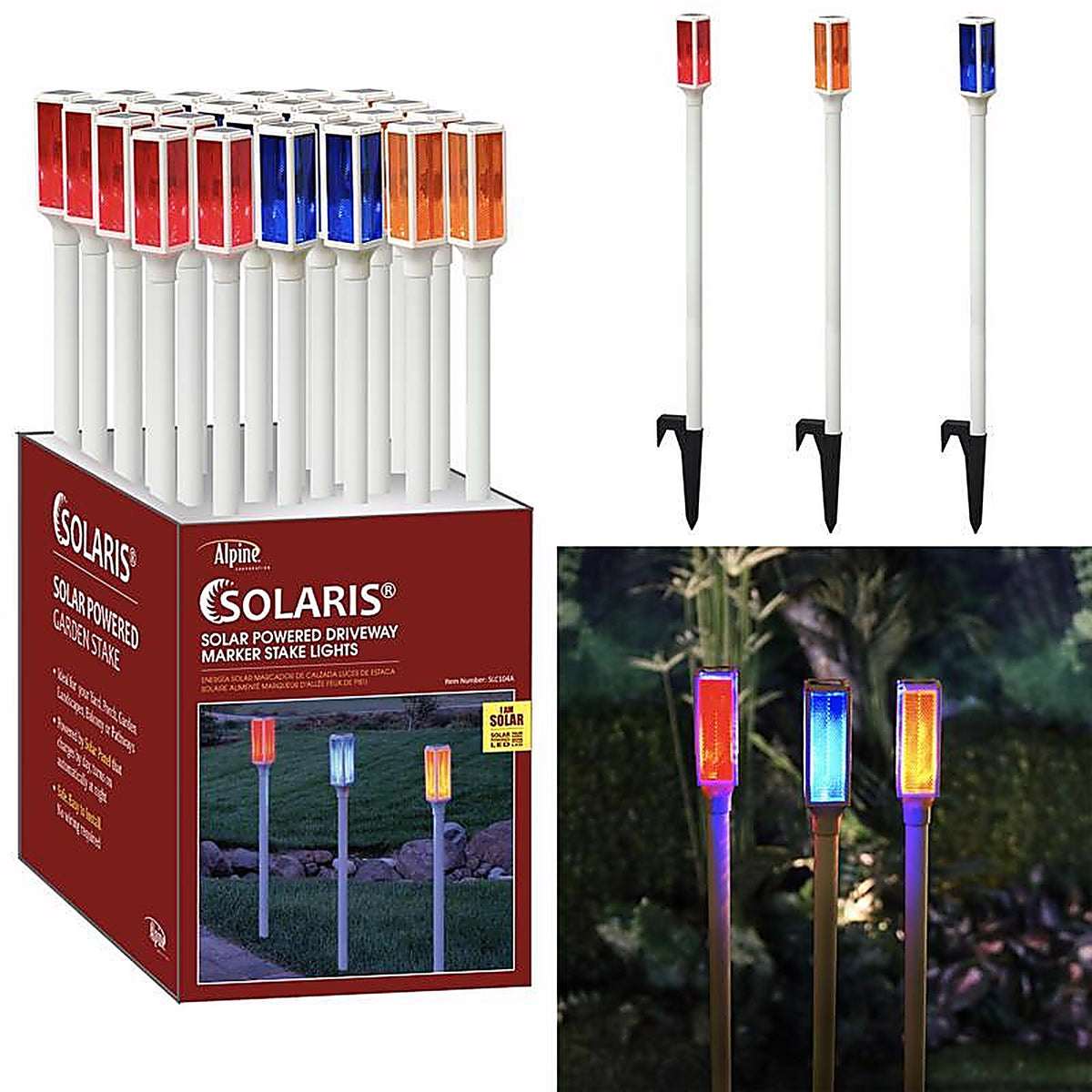 Alpine SLC104A Multicolored Plastic/Resin 42 in. H Driveway Marker Set Outdoor Garden Stake