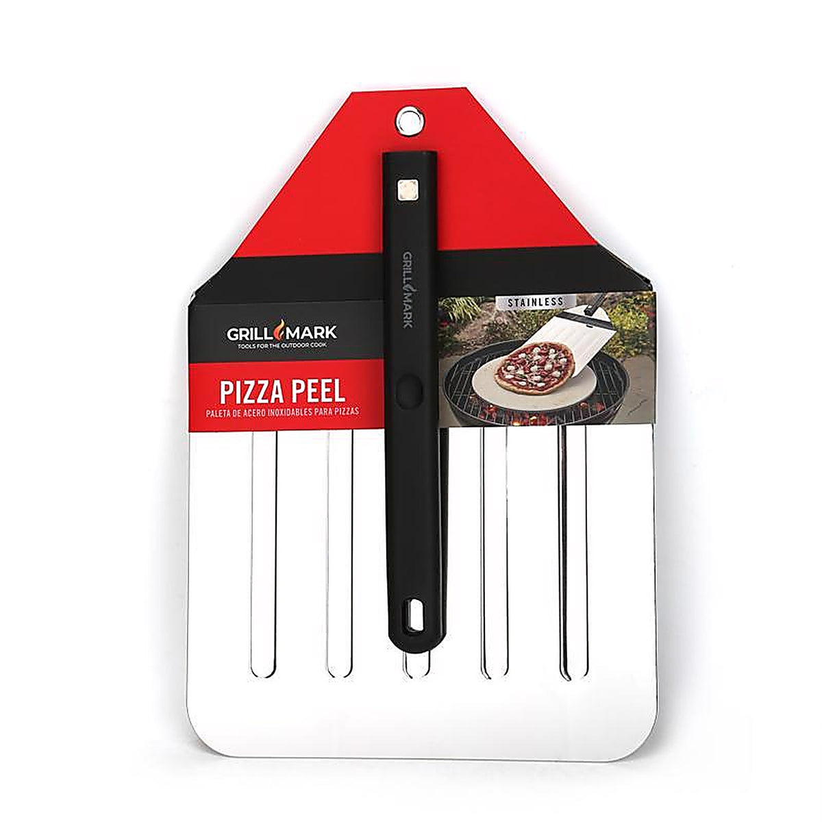 Grill Mark - 00121ACE - Stainless Steel Black/Silver Pizza Peel 1 Pack