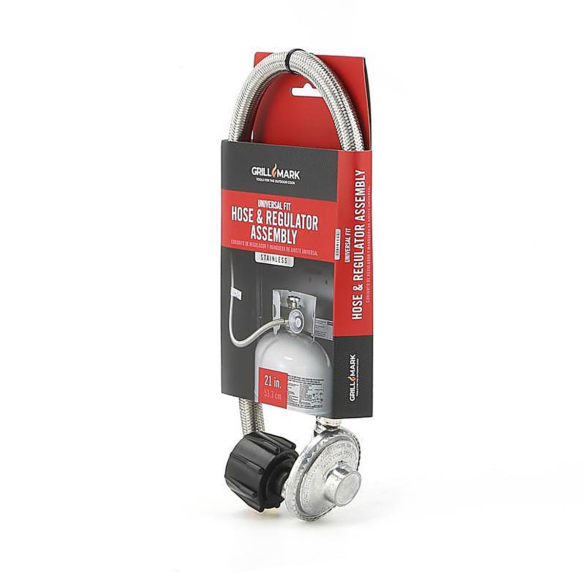 Grill Mark - 03037ACE - Stainless Steel Gas Line Hose and Regulator 21 In. L for Universal