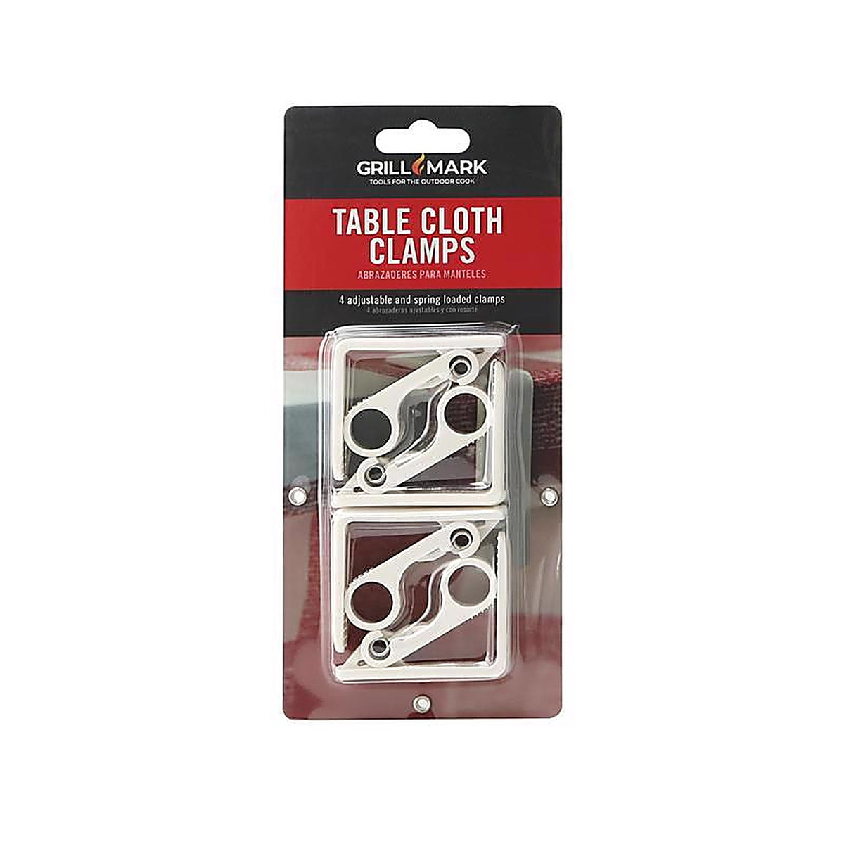 Grill Mark - 02108ACE - White Plastic Classic Tablecloth Clamps 4 Piece