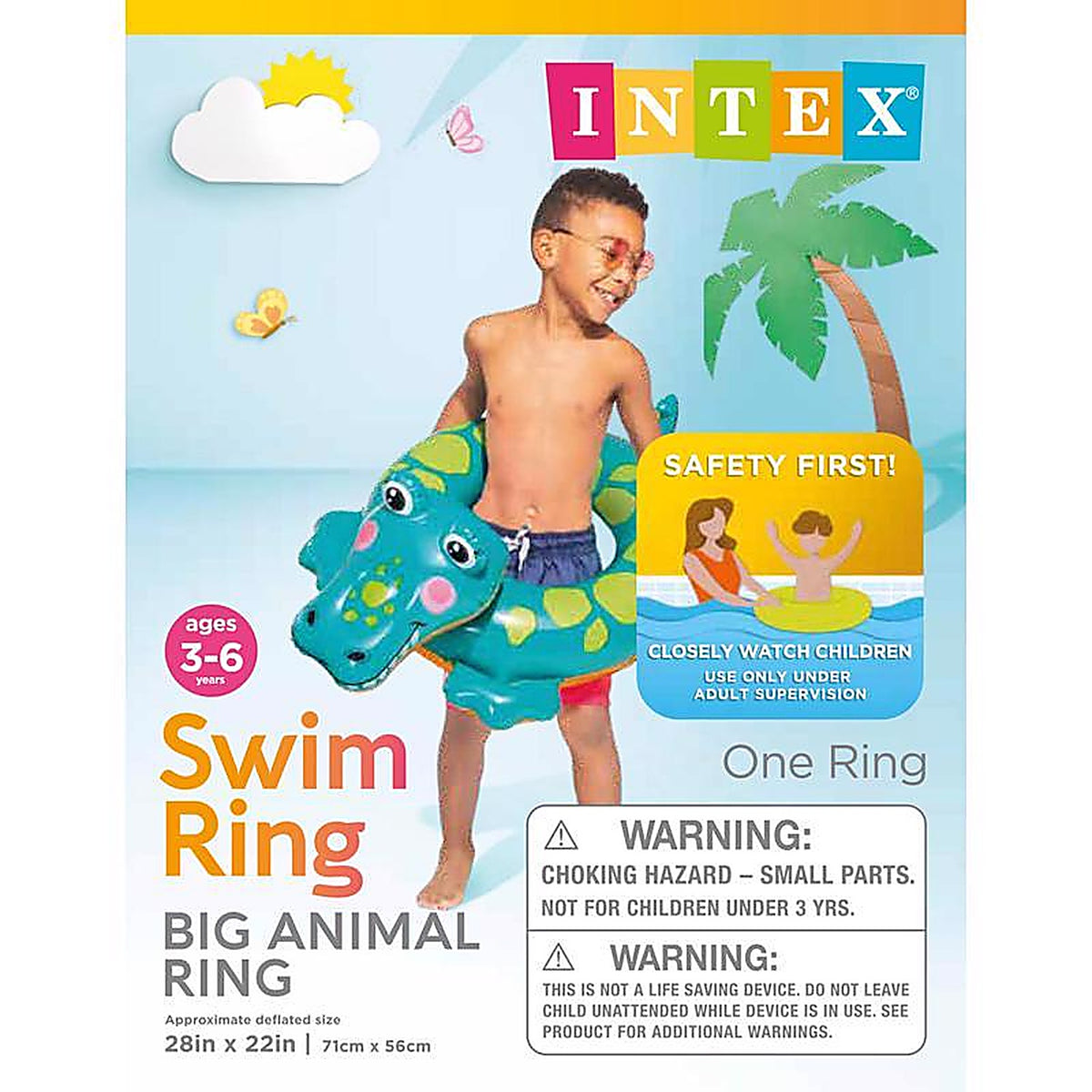Intex - 58221EP - Multicolored Vinyl Inflatable Llama/Unicorn/Crocodile Pool Float