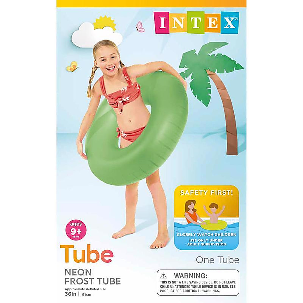 Intex - 59262EP - Assorted Vinyl Inflatable Neon Frost Pool Float Tube