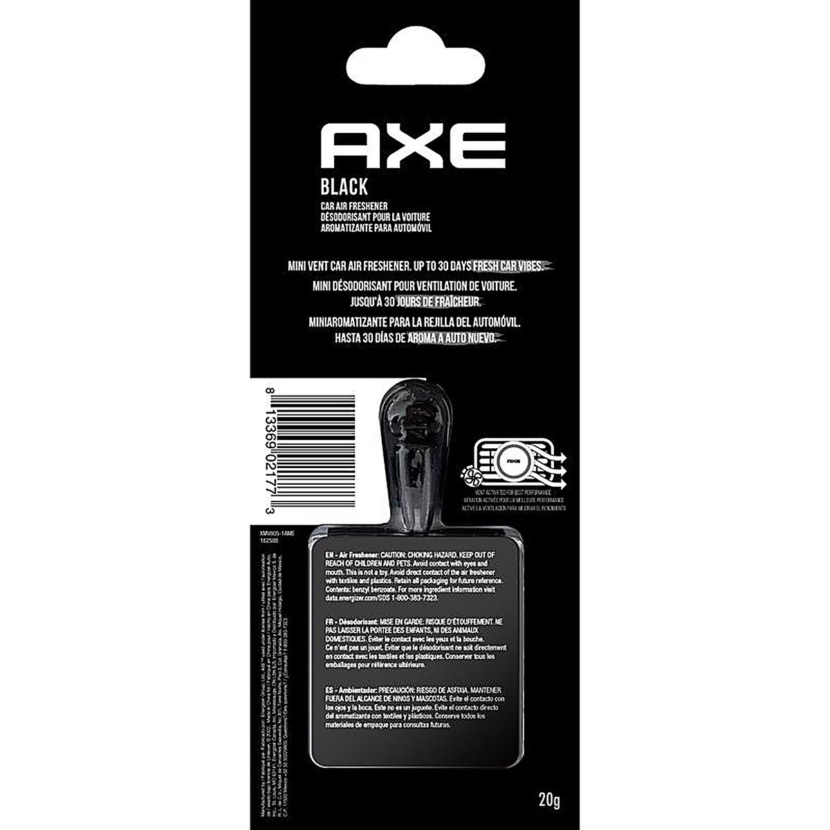 Axe - XMV605-1AME - Black Mini Vent Clip 1 Pack