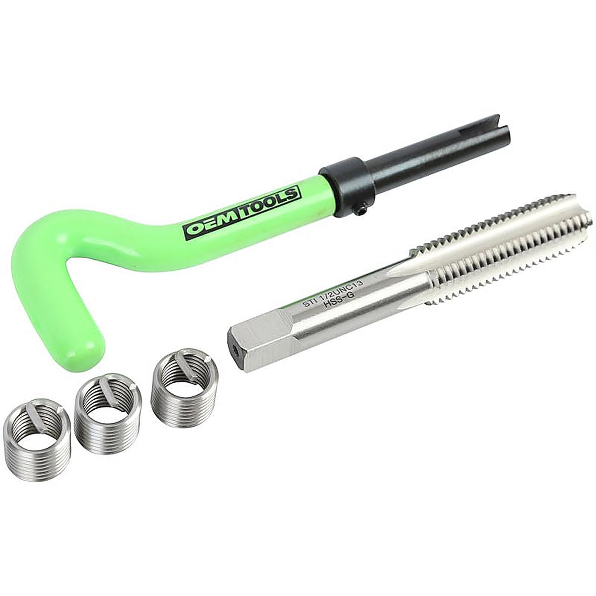 OEMTOOLS - 25610 - 1/2 In. Stainless Steel Non Locking Helical Thread Repair Kit Unc1/2 - 13 In.