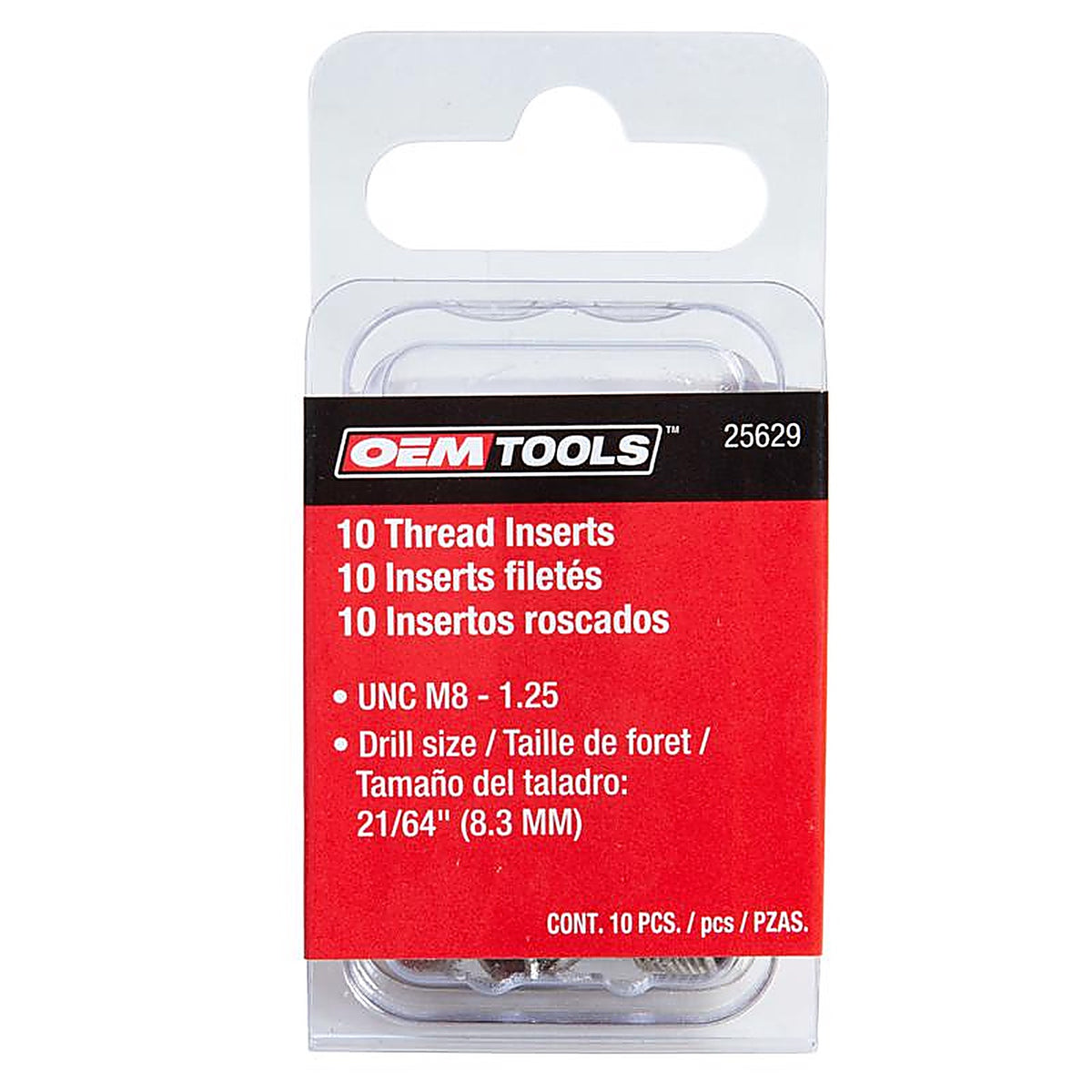 OEMTOOLS - 25629 - 21/64 In. Stainless Steel Non Locking Helical Thread Insert M8 - 1.25 MM