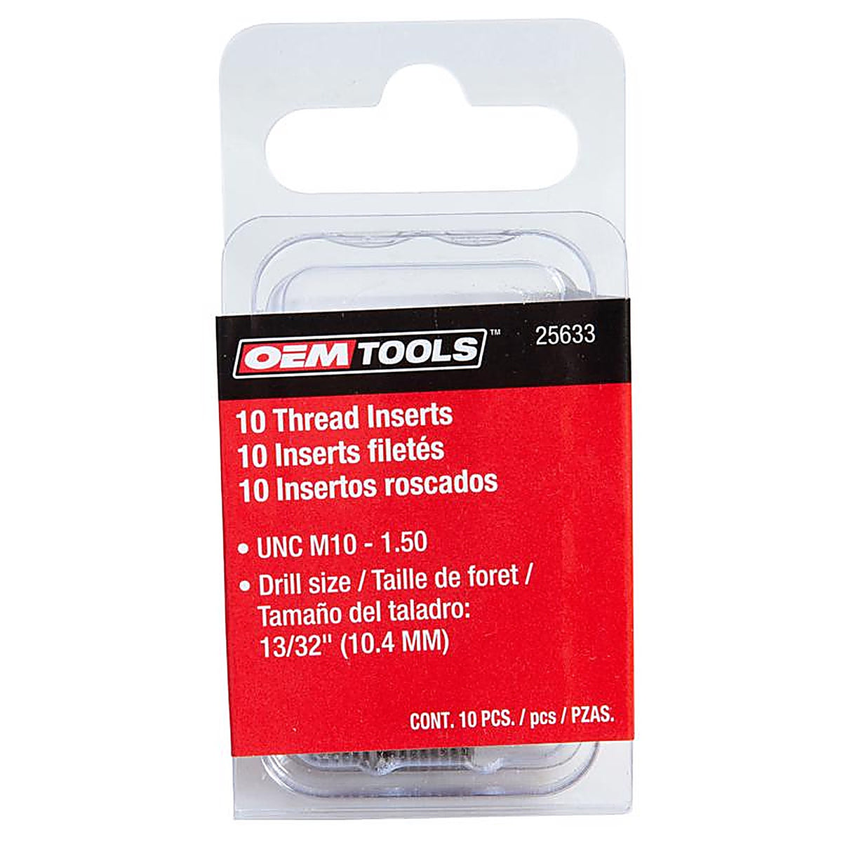 OEMTOOLS - 25633 - 13/32 In. Stainless Steel Non Locking Helical Thread Insert M10 - 1.5 MM