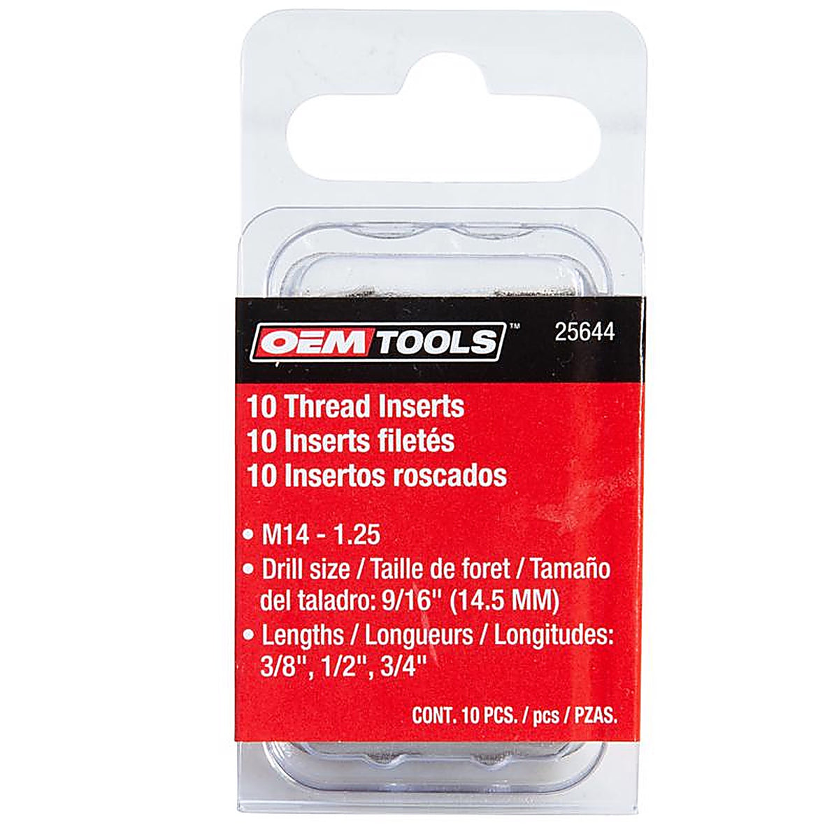 OEMTOOLS - 25644 - 9/16 In. Stainless Steel Non Locking Helical Thread Insert M14 - 1.25 MM