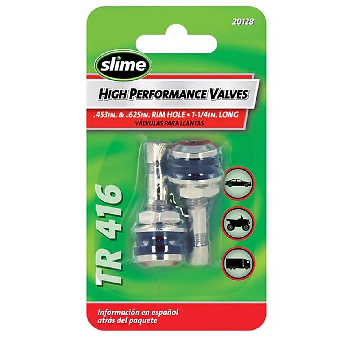 Slime - 20128 - Steel Tubeless Tire Valve 2 Pack