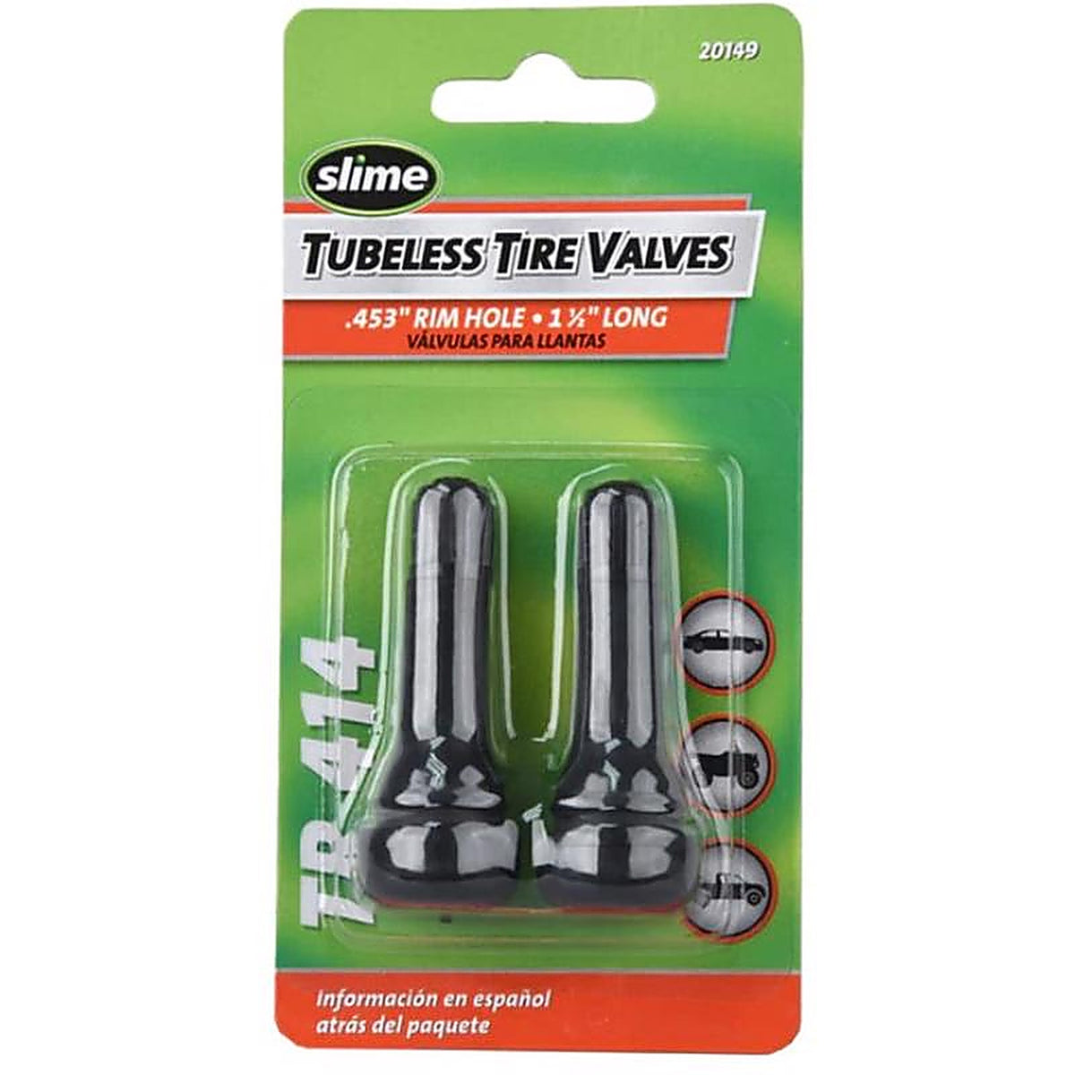 Slime - 20149 - Rubber Tubeless Tire Valve 2 Pack
