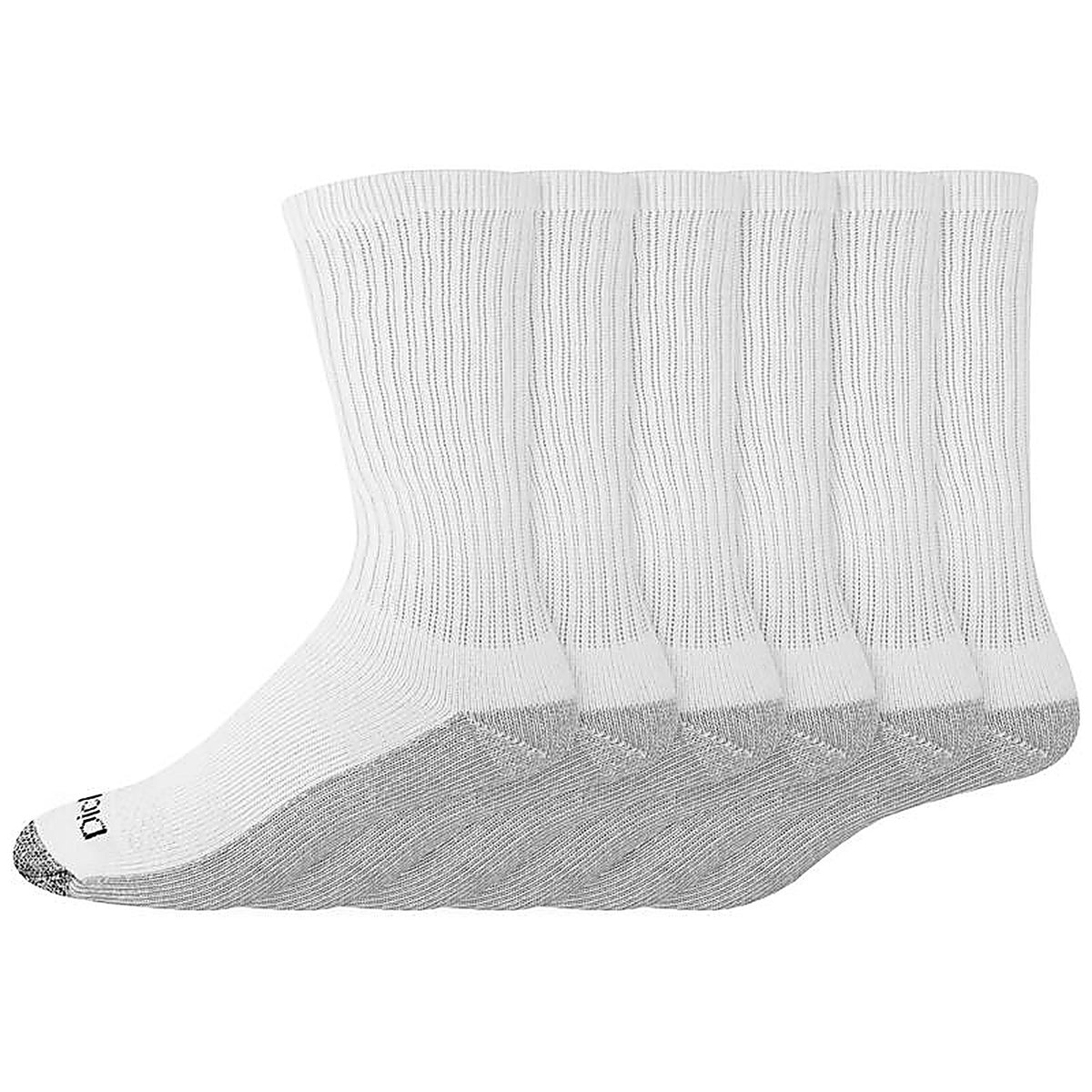 Dickies - I11750-WHITE - Dri-Tech Mens 6-12 Crew Socks White