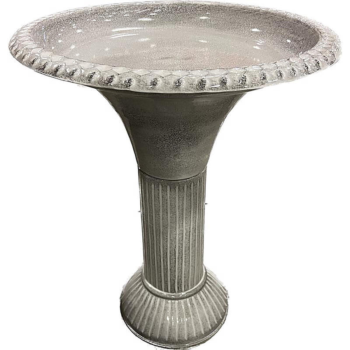 Robert Allen - MPT02774 - Ironstone Gray Metal 23.5 In. Bird Bath