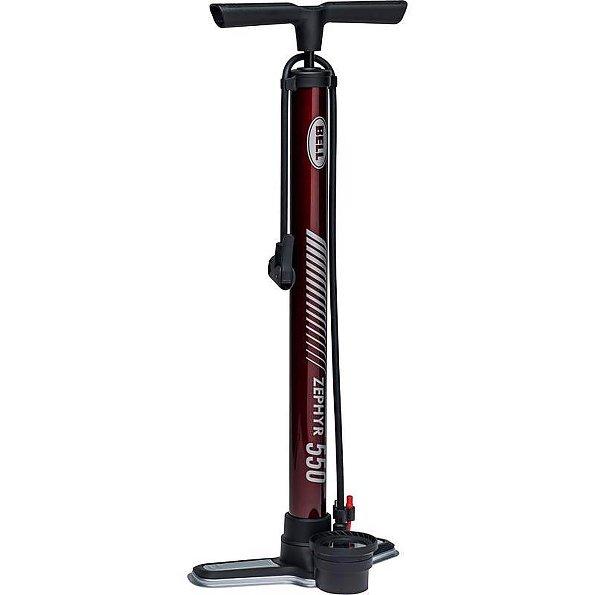 Bell Sports - 7162692 - Zephyr 550 Steel Bicycle Floor Pump Maroon