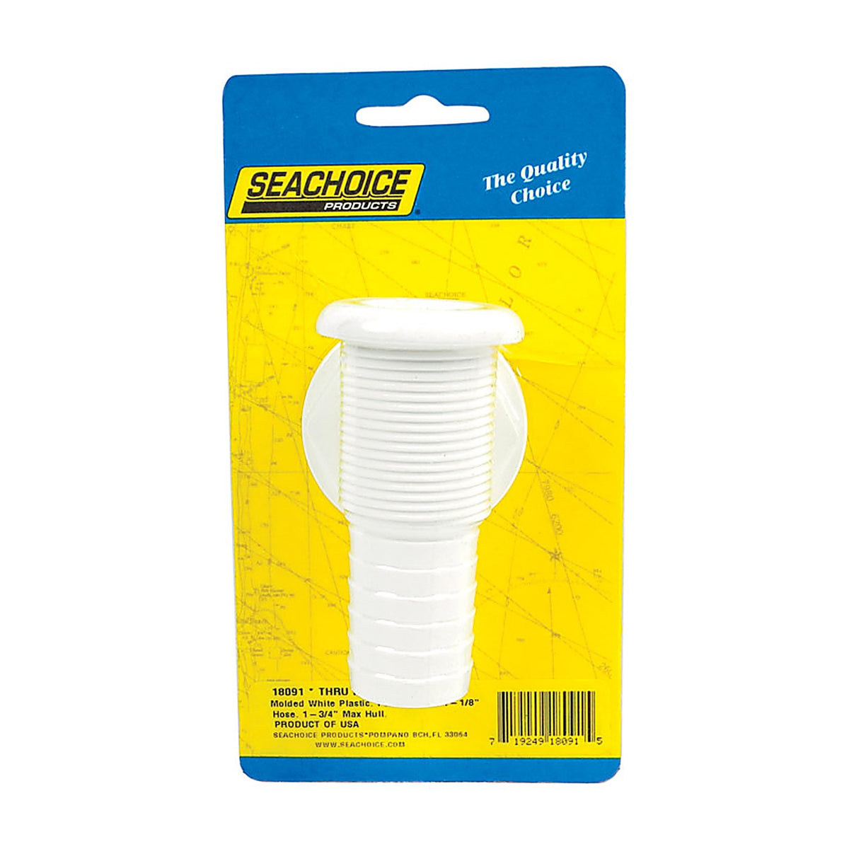 Seachoice 18091 Polished Plastic 1-1/8 in. W Thru Hull Connector 1/Pack