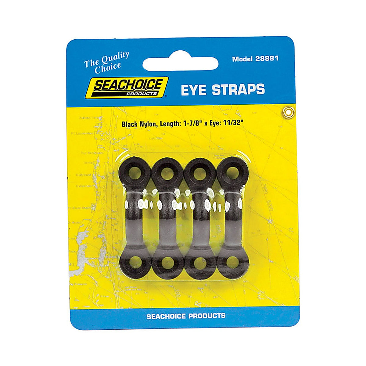 Seachoice 28881 Polished Nylon 1-7/8 in. L X 11/32 in. W Eye Straps 4 pk