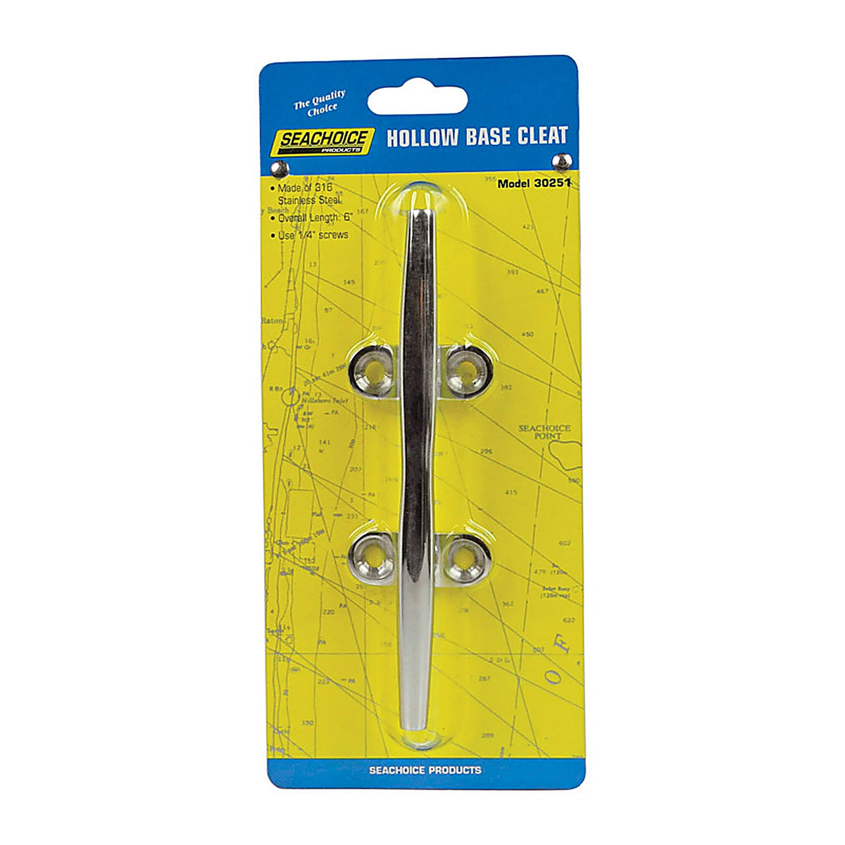 Seachoice 30251 Stainless Steel 6 in. L Hollow Base Cleat 1/Pack